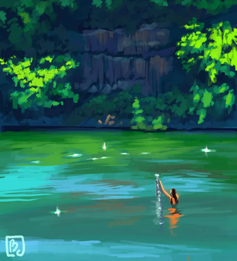 Arkansas Lake painting